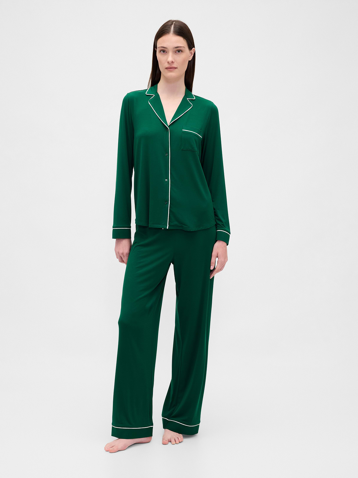 SoftMade Modal PJ Top - Evergreen glamour