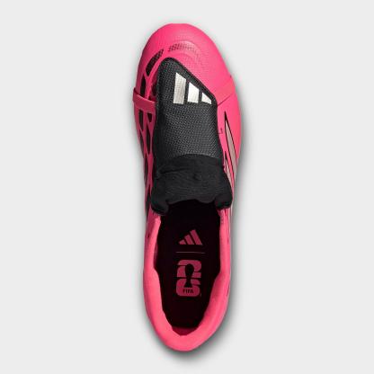 Men's adidas Predator Club Fold-Over Tongue Firm Ground/Multi Ground Soccer Cleats - Solar Turbo/Thermal Chrome/Core Black - Top view