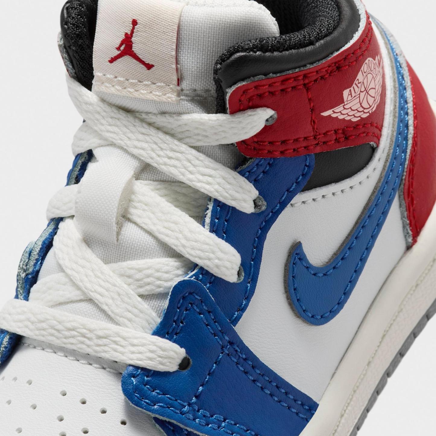 Kids' Toddler Air Jordan Retro 1 Mid Casual Shoes - True Blue/Varsity Red/Black/Summit White - view 3