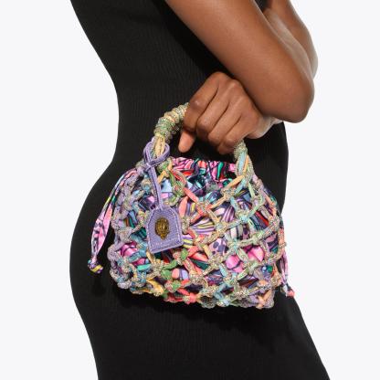 Kurt Geiger London Small Macrame Crystal Bag - Purple - view 2