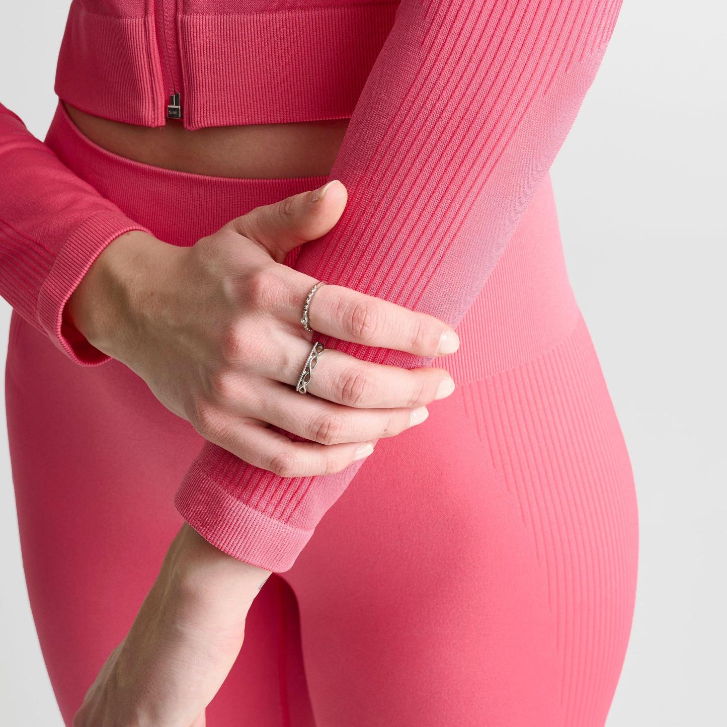 Women's Nithtke Pro Seamless Cropped Full-Zip Training Top - Sea Coral