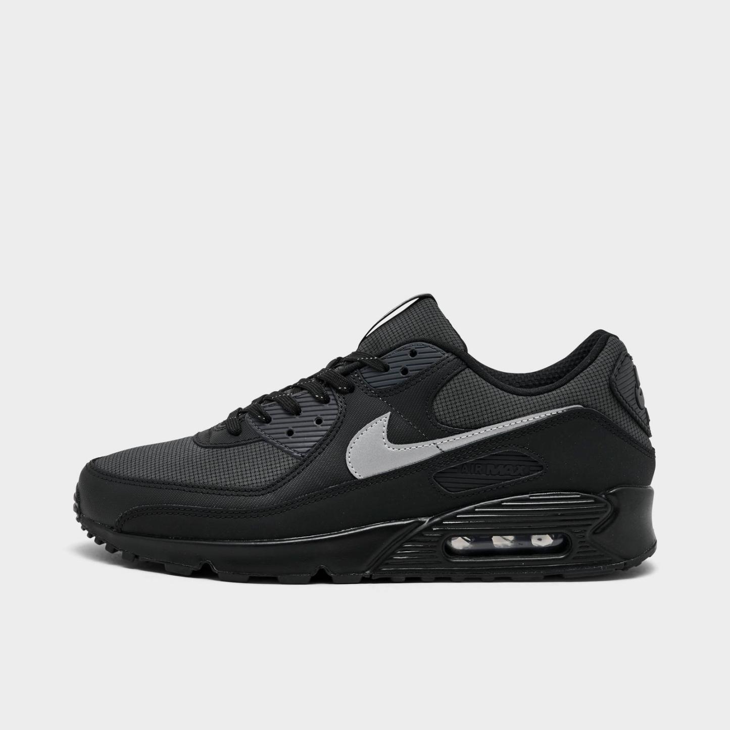 Men's Nike Air Max 90 Casual Shoes - Black/Reflective Silver/Anthracite (IQ0291-010)
