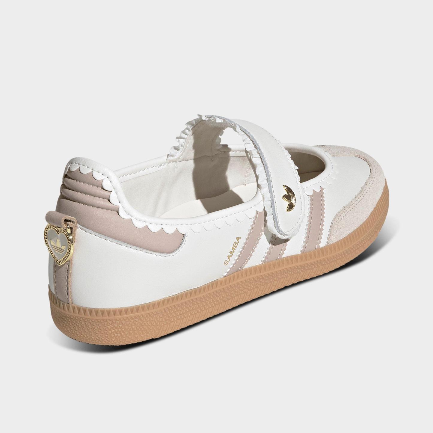 Women's adidas Originals Samba Jane Casual Shoes - Part 1 - Cloud White/Pink/Gum - Back view