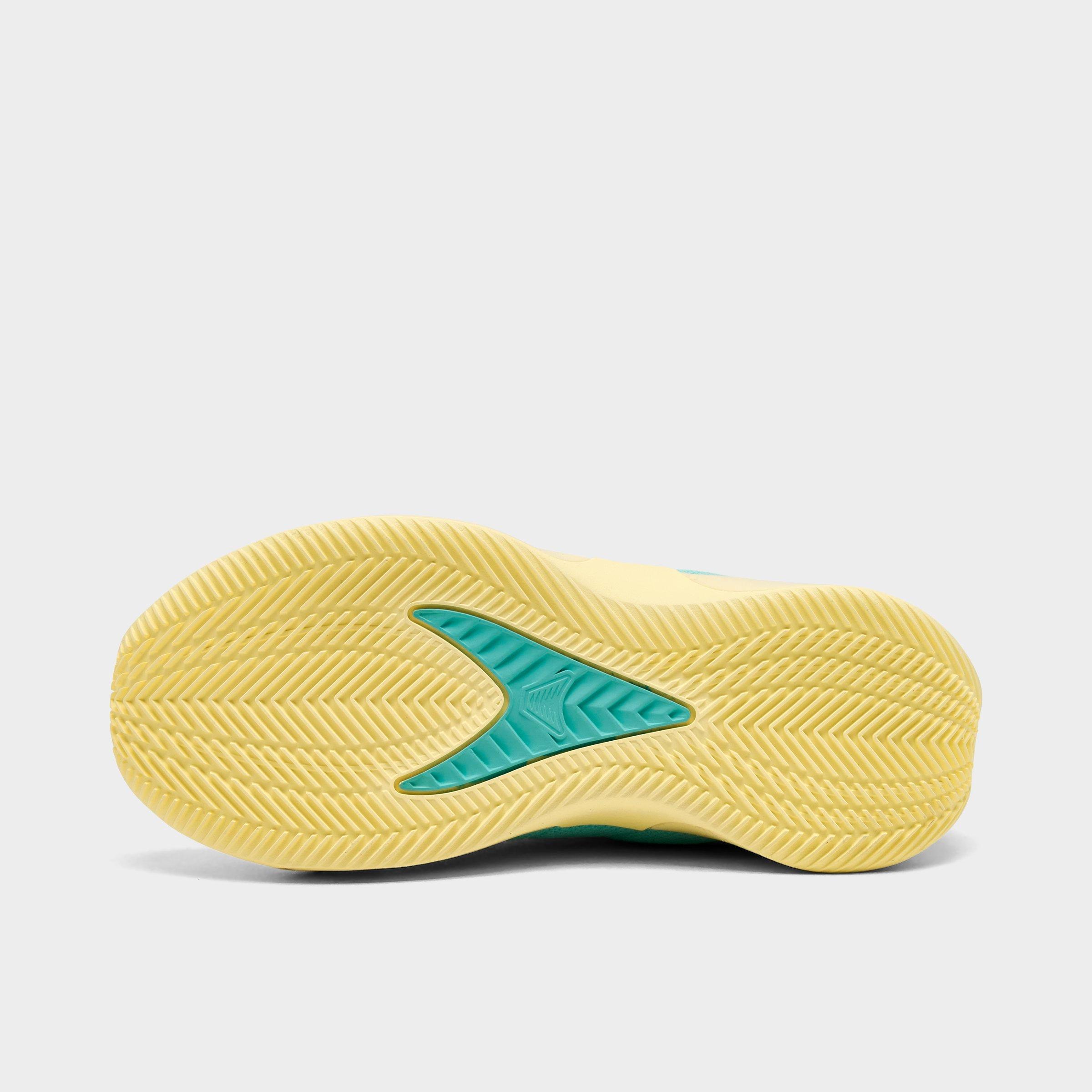 Little Kids' adidas Anthony Edwards 2 Basketball Shoes - Almost Yellow/Bliss Lilac/Flash Aqua - Bottom view