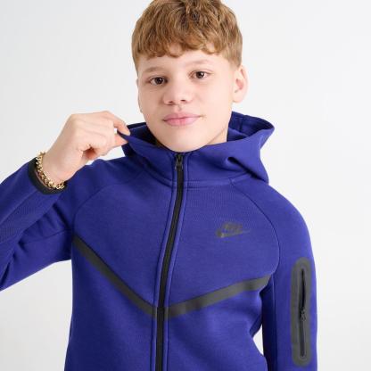 Boys' Big Kids' Nike Sportswear Tech Fleece Full-Zip Hoodie - Royal Blue