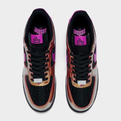 Men's Nike Air Force 1 '07 LV8 SE Glam Rock Casual Shoes - Black/Gold/Bold Berry