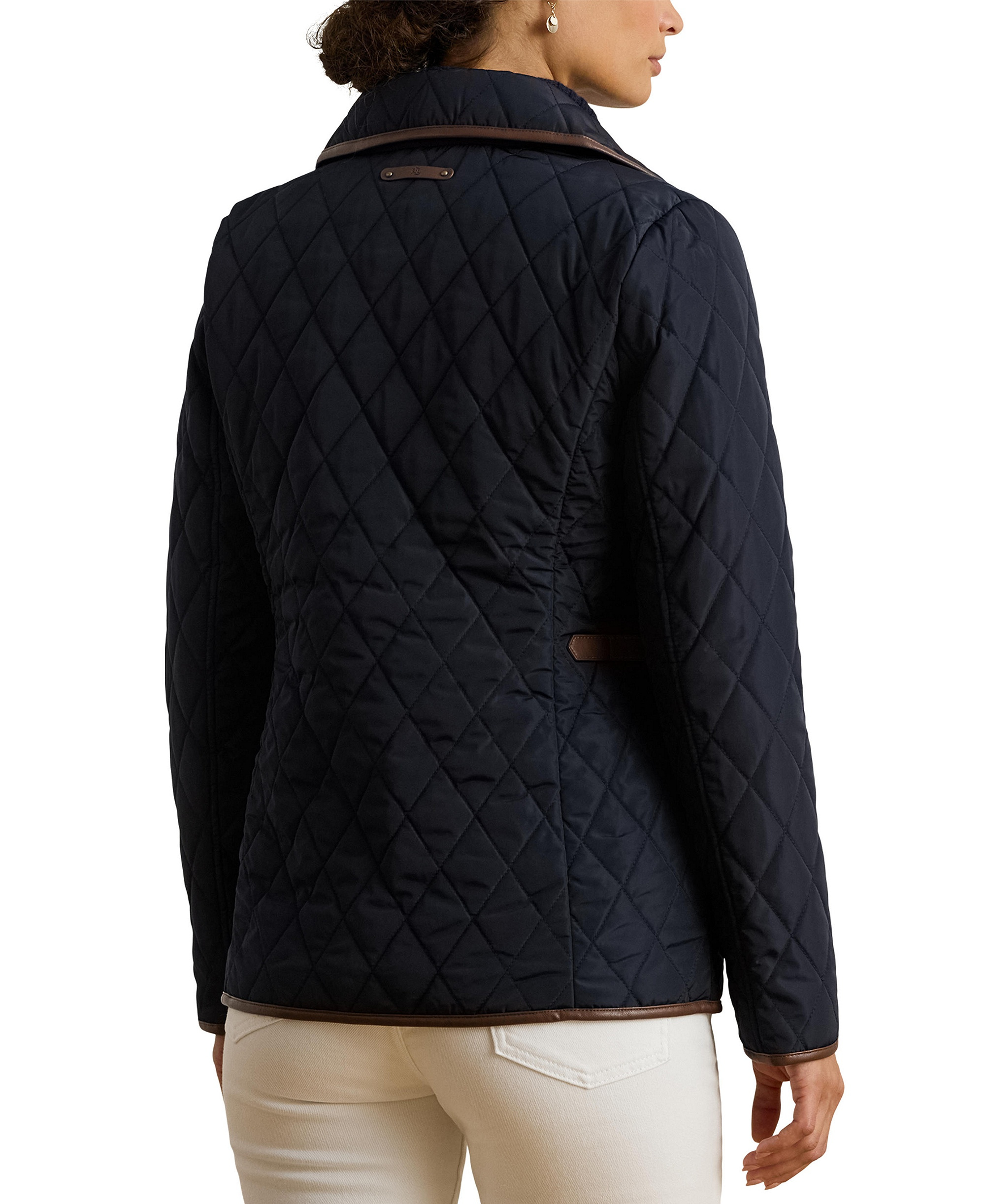 Lauren Ralph Lauren Petite Quilted Velboa-Lined Jacket, Created for Macy's - Dk Navy