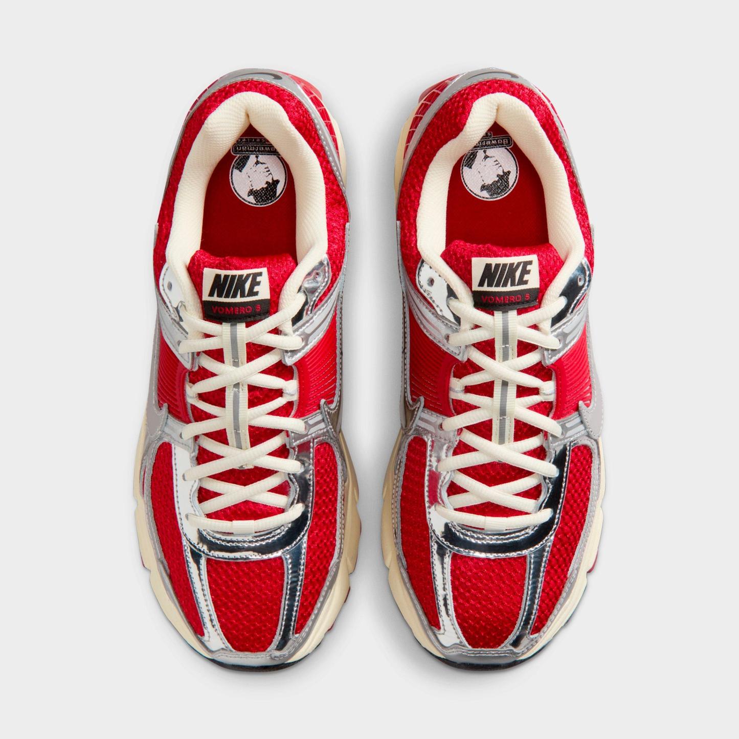 Men's Nithtke Zoom Vomero 5 Casual Shoes - Part 1 - Gym Red/Metallic Silver/Coconut Milk/Chrome - Top view