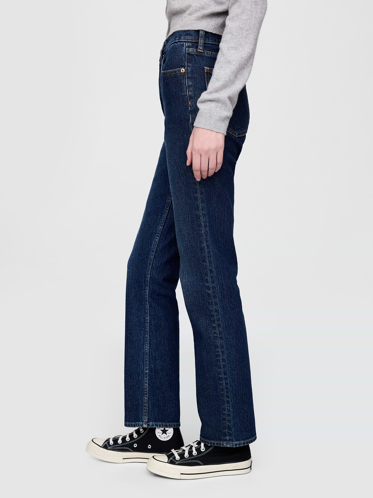 High Rise '90s Slim Straight Jeans - Dark rinsed wash