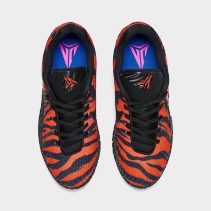 Big Kids' Nithtke Ja 3 Basketball Shoes - Safety Orange/Black/University Red - Top view