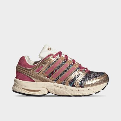 Girls' Big Kids' adidas x Liberty London Adistar Control 5 Casual Shoes - Cream White/Dual Magenta/Core Black - Left shoe facing left. Outside of the shoe.