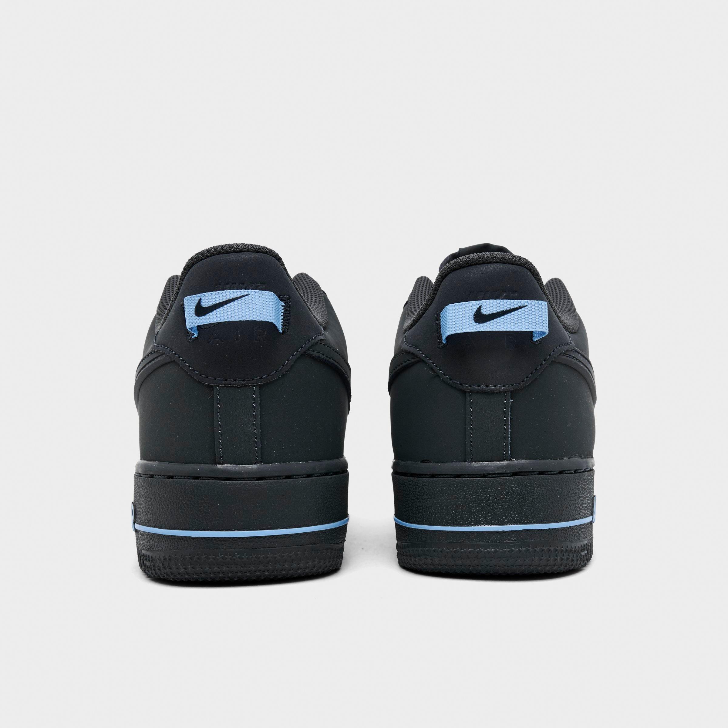 Big Kids' Nithtke Air Force 1 Low Casual Shoes - Black/Football Blue - Back view