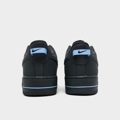 Big Kids' Nithtke Air Force 1 Low Casual Shoes - Black/Football Blue - Back view