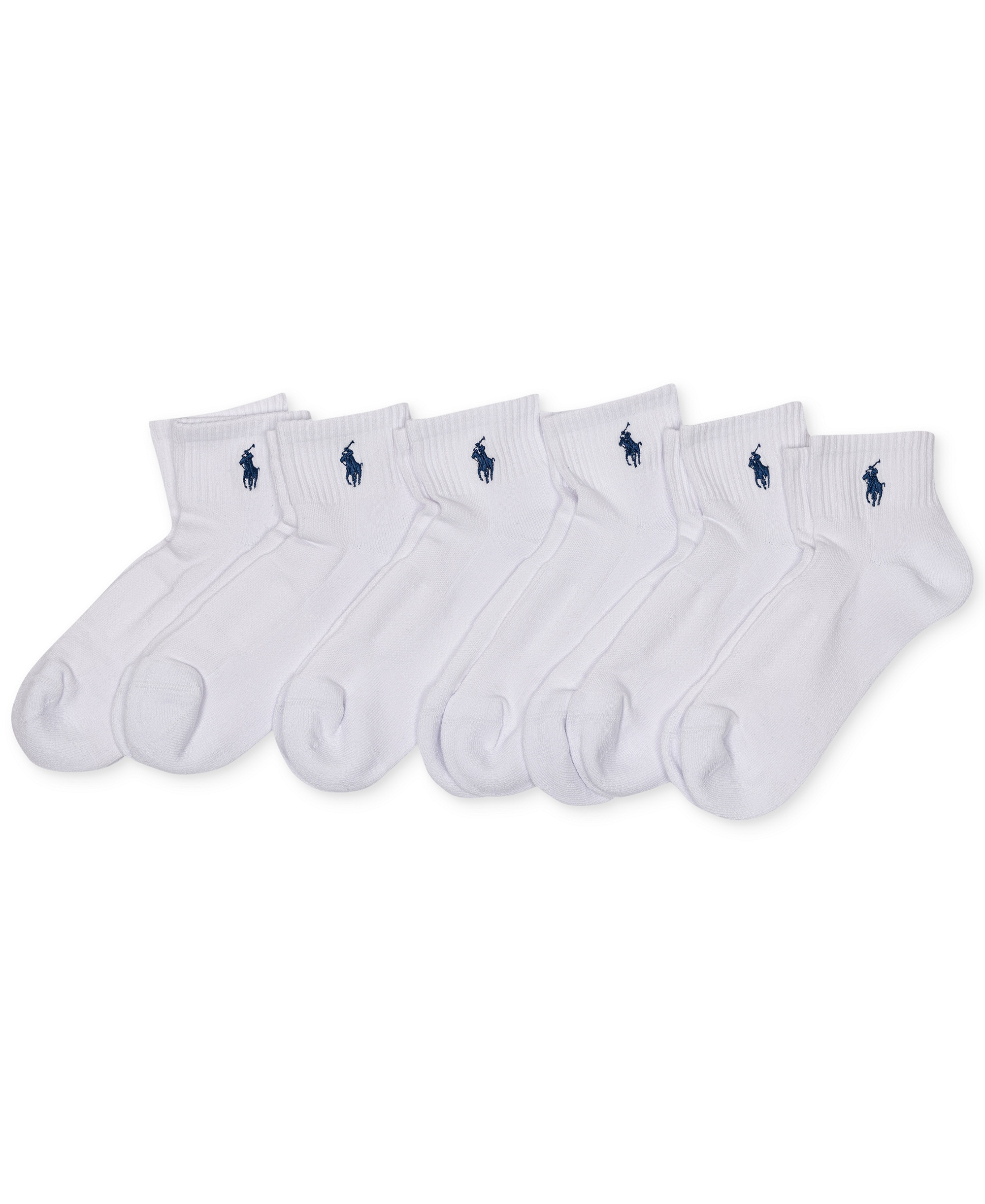 Polo Ralph Lauren Women's 6-Pk. Cushion Quarter Socks - White
