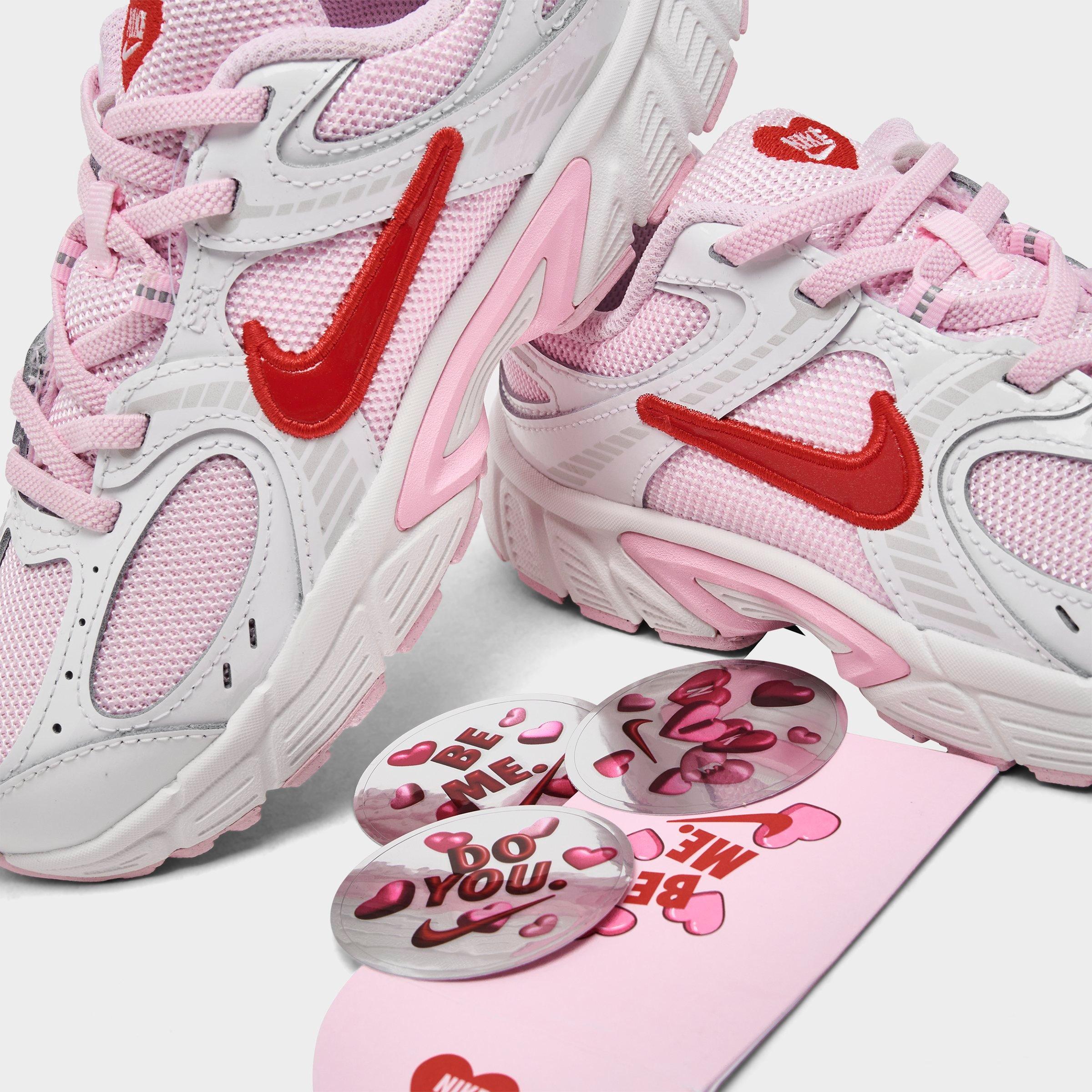 Little Kids' Nithtke V5 RNR Stretch Lace Casual Shoes - Summit White/Pink Foam/Playful Pink/Light Crimson - Detail shot