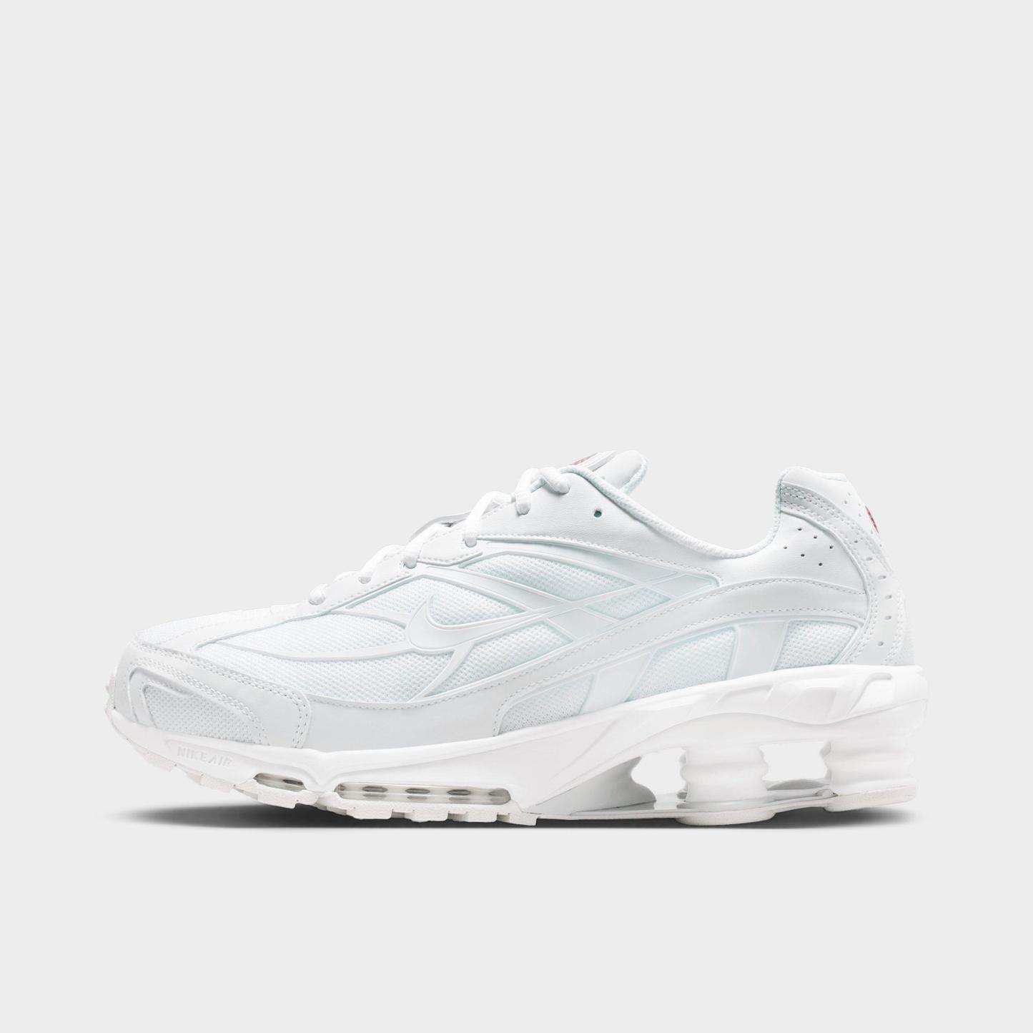 Men's Nithtke Shox Ride 2 Casual Shoes - White/Photon Dust/White - Left shoe facing left. Outside of the shoe.