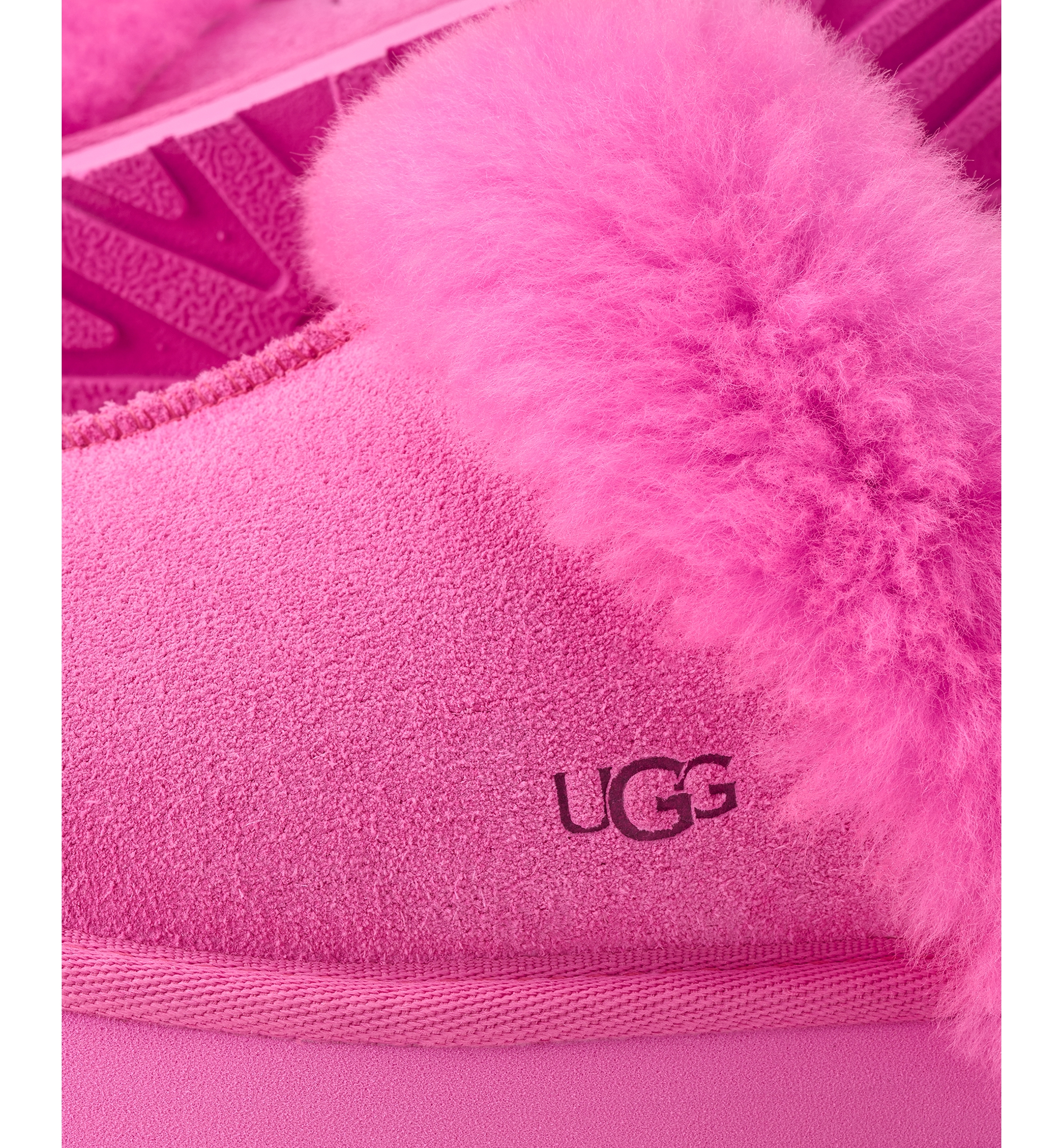 UGG® Kids Round Toe Disquette Slippers - Bright Fuchsia