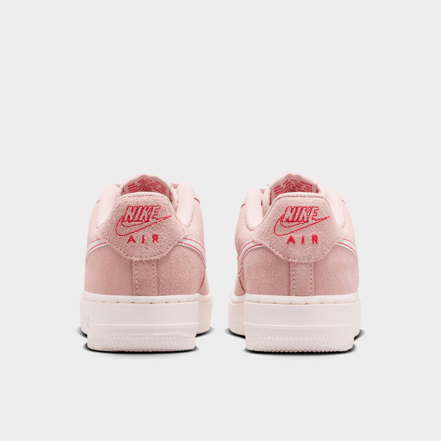 Big Kids' Nithtke Air Force 1 LV8 1 Casual Shoes - Silt Red/University Red/Sail - Back view