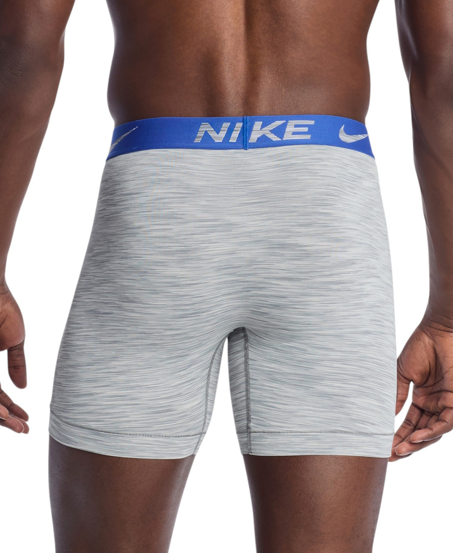 Nike Men's DRI-FIT Essential Micro Boxer Briefs, 3-Pack - Pure Platinum Space Dye/Baltic Blue/Midnight Navy