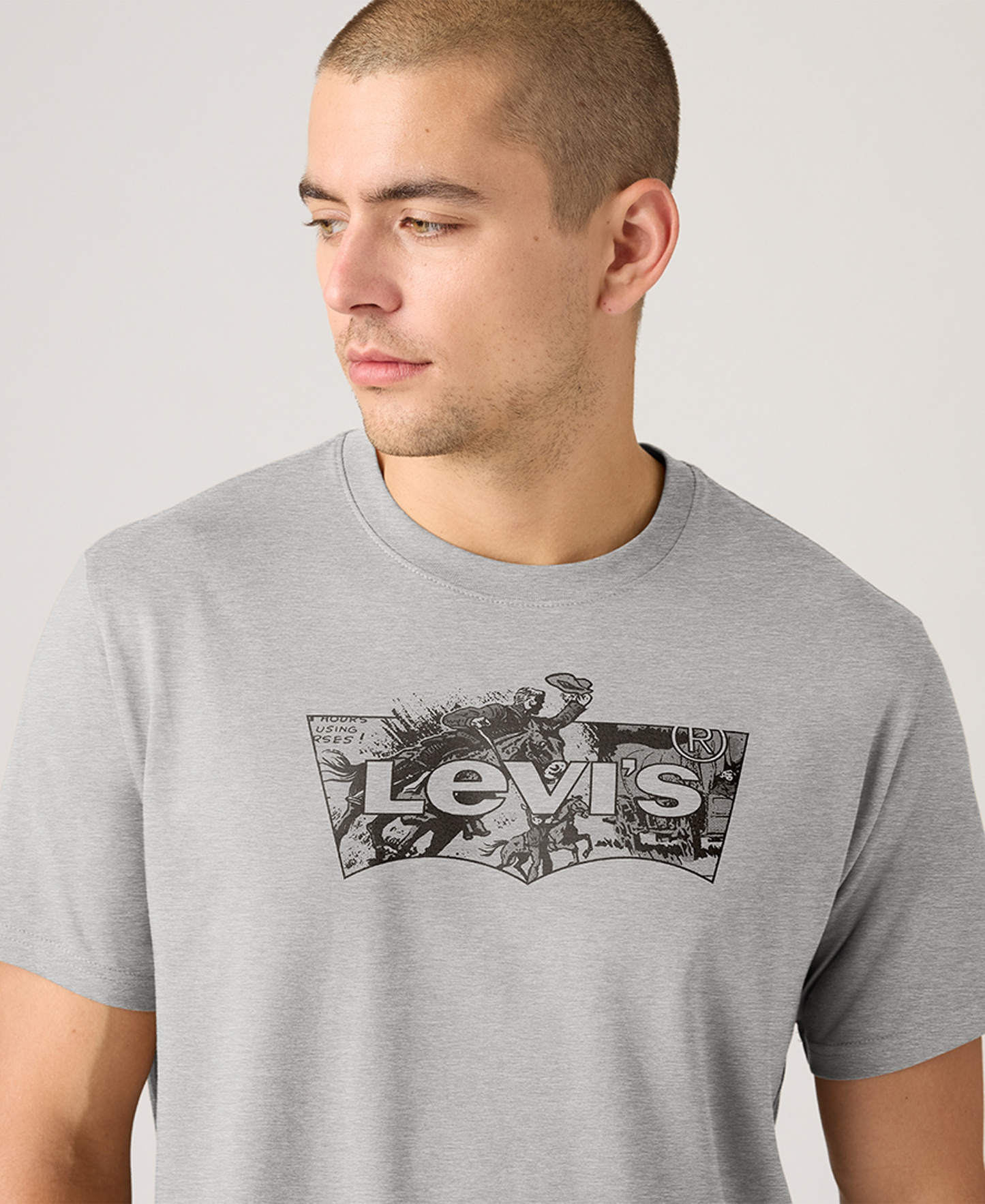 Levi's Men's Graphic Logo Batwing Short-Sleeve T-shirt - Gray