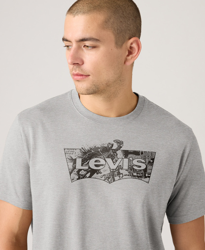 Levi's Men's Graphic Logo Batwing Short-Sleeve T-shirt - Gray