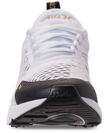 Nike Men's Air Max 270 Casual Sneakers from Finish Line - White, Metallic Gold, Black
