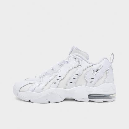 Men's Nithtke Air DT Max '96 Low Casual Shoes - White/Metallic Silver/White/Light Smoke Grey - Left shoe facing left. Outside of the shoe.
