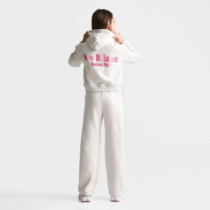 Girls' Big Kids' New Balance Tricolor Cropped Full-Zip Hoodie - Ash Heather - view 2