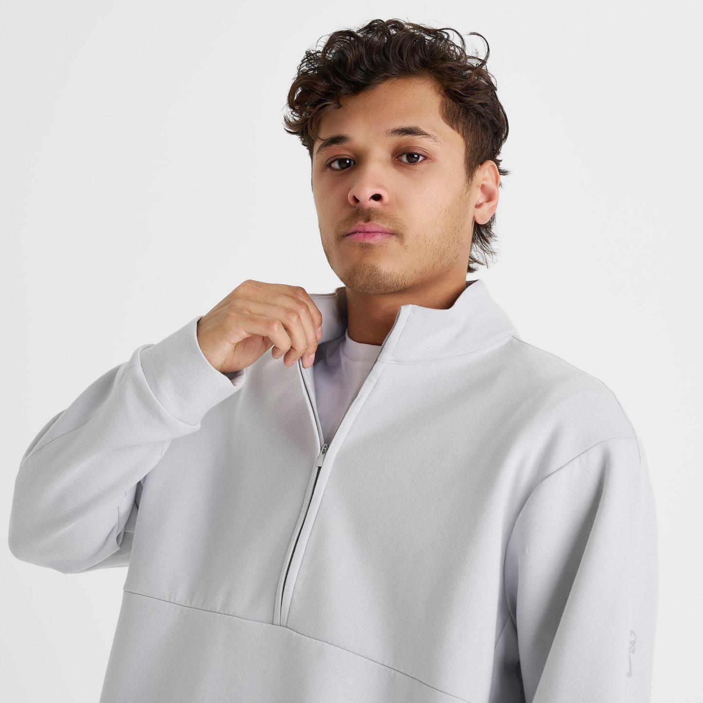 Men's Nithtke 24.7 ImpossiblySoft Dri-FIT Half-Zip Top - Grey Fog/Light Smoke Grey