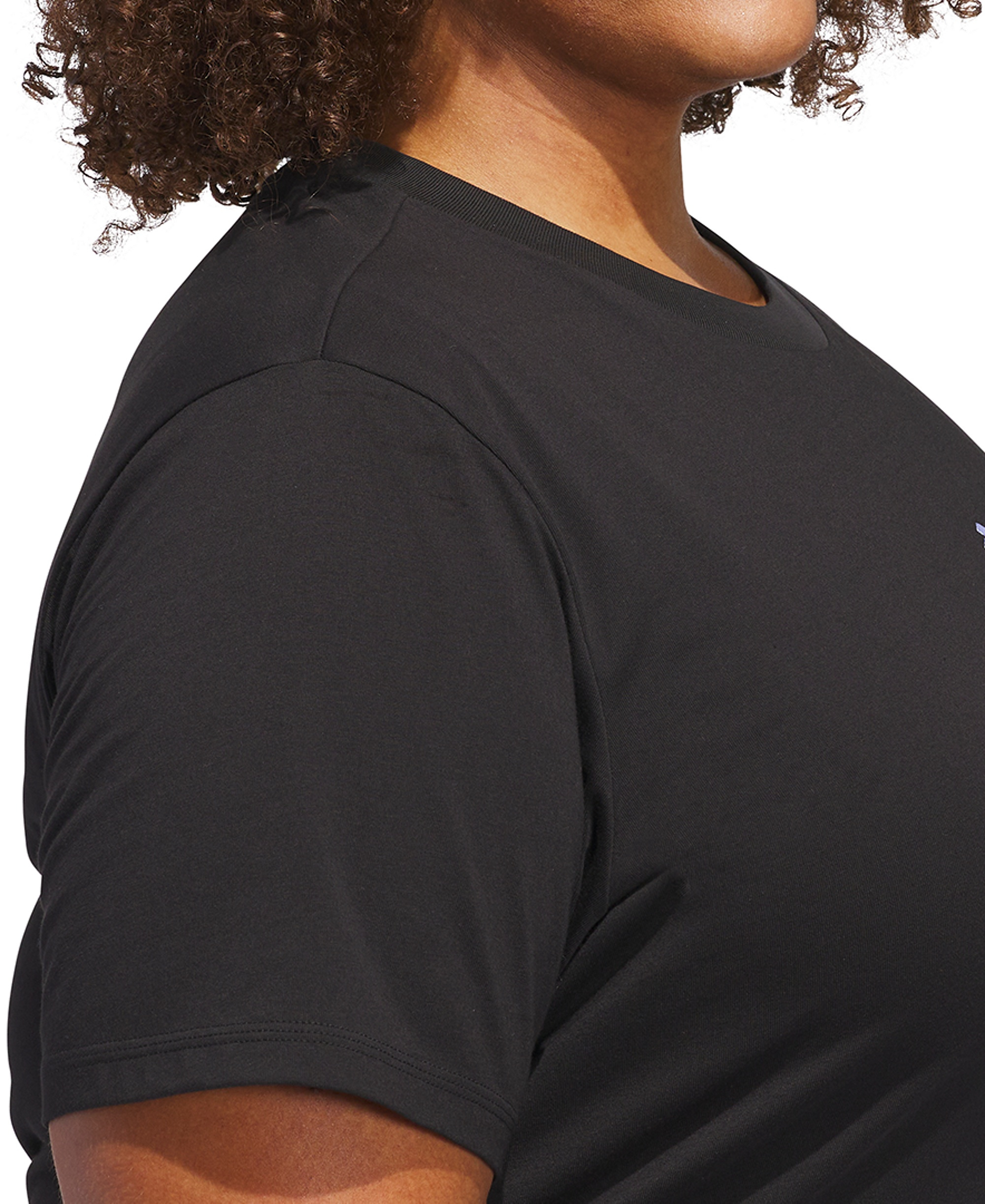 adidas Women's Short-Sleeve Cotton Crewneck Logo T-Shirt - Black