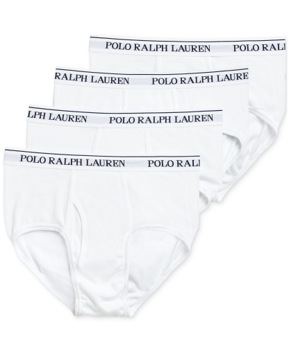 Polo Ralph Lauren Men's 4-Pack Classic-Fit Mid-Rise Briefs - White