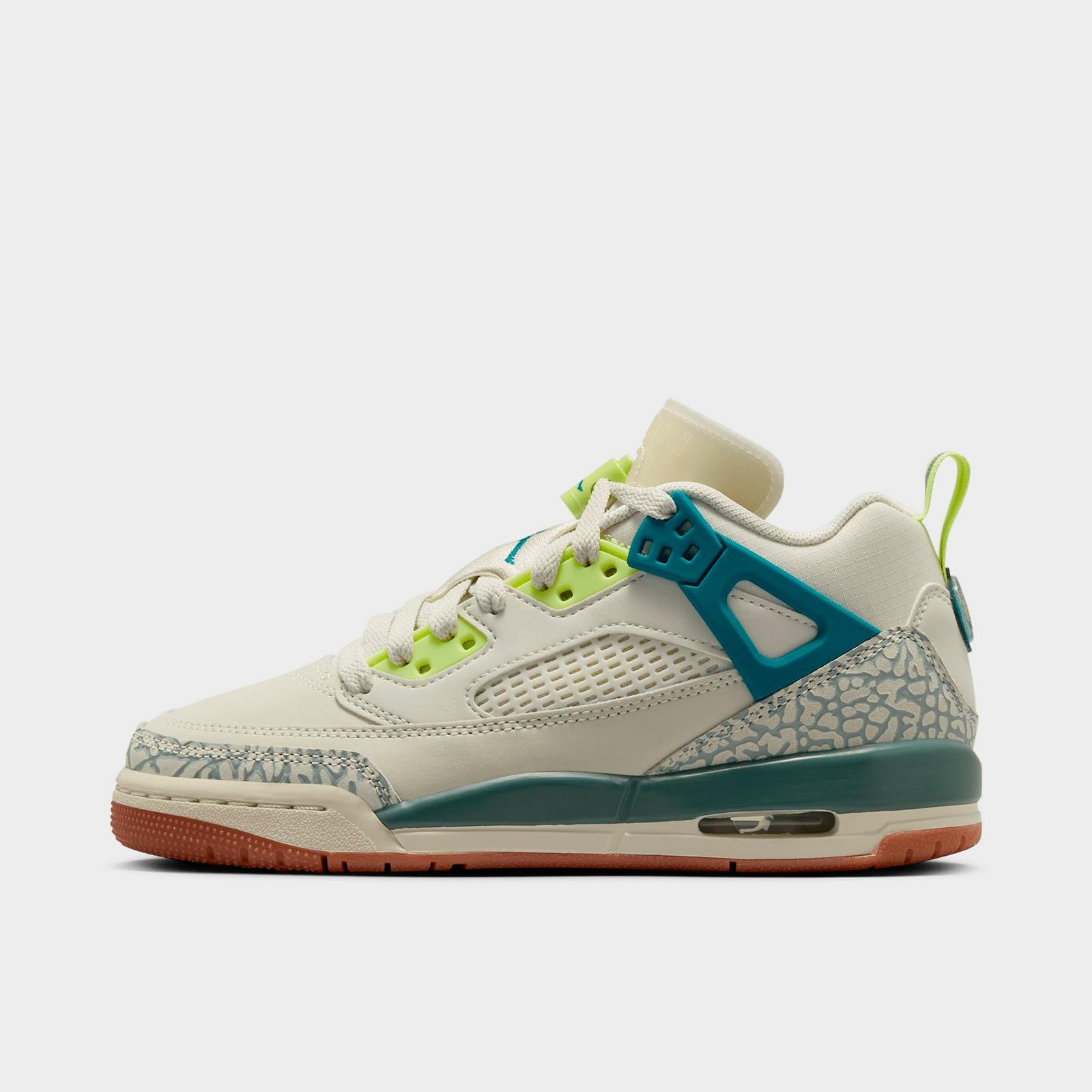 Big Kids' Jordan Spizike Low Casual Shoes - Sea Glass/Dusty Sage/Light Lemon Twist/Green Abyss - Left shoe facing left. Outside of the shoe. - view 1