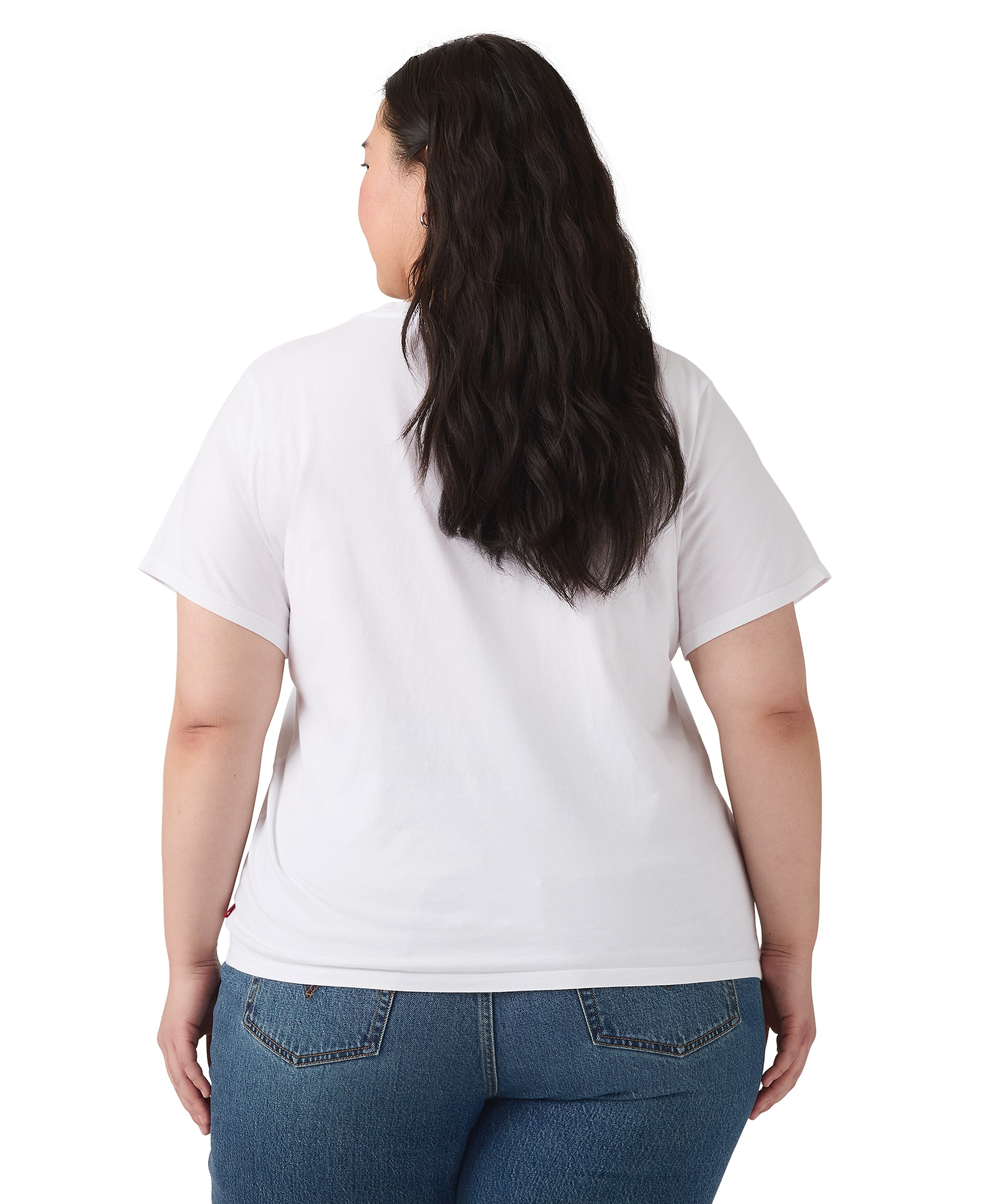 Levi's Trendy Plus Size Perfect Logo Cotton T-Shirt - Pl Serif Stud Outline Bright White