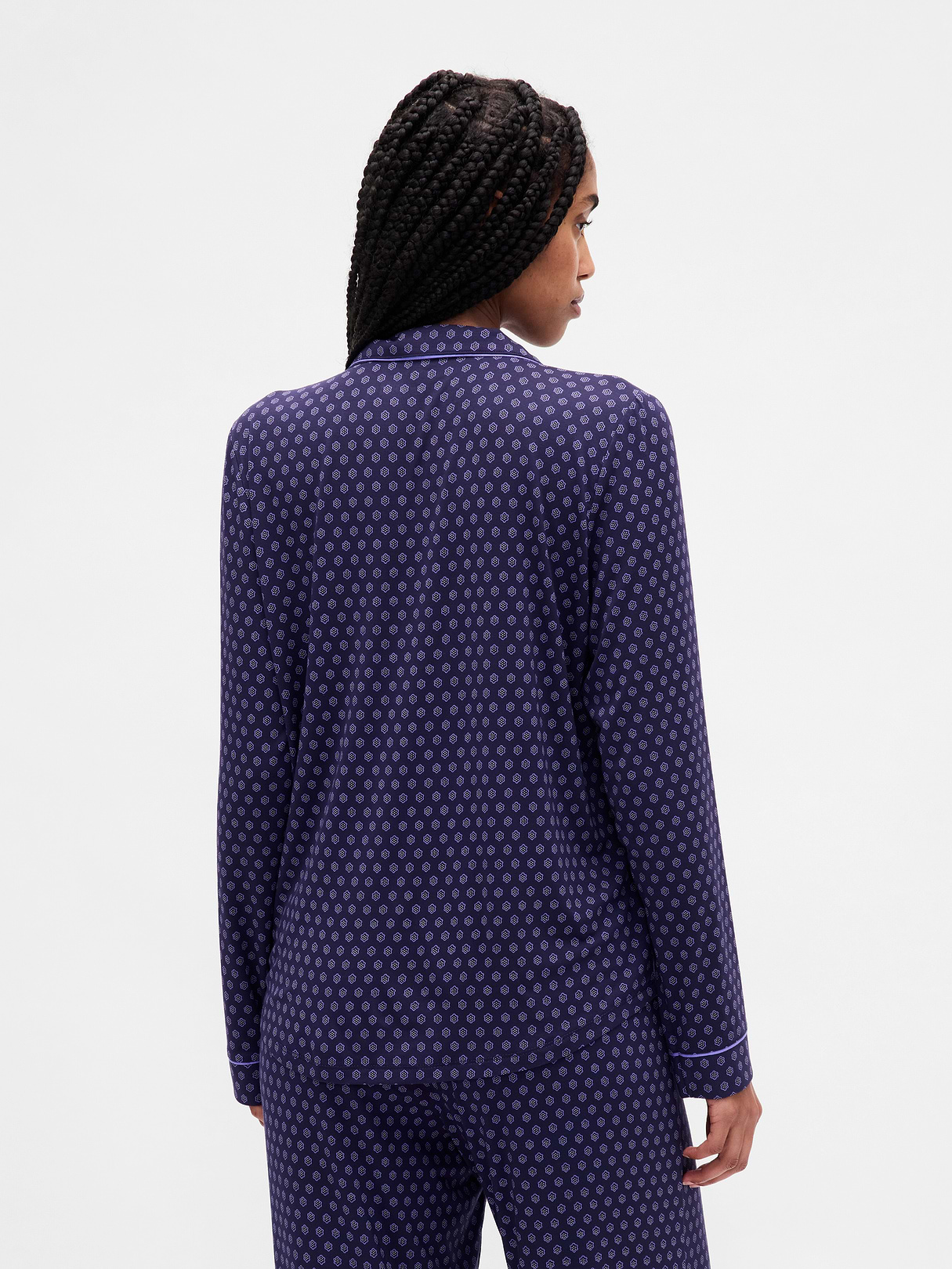 SoftMade Modal PJ Top - Blue foulard print