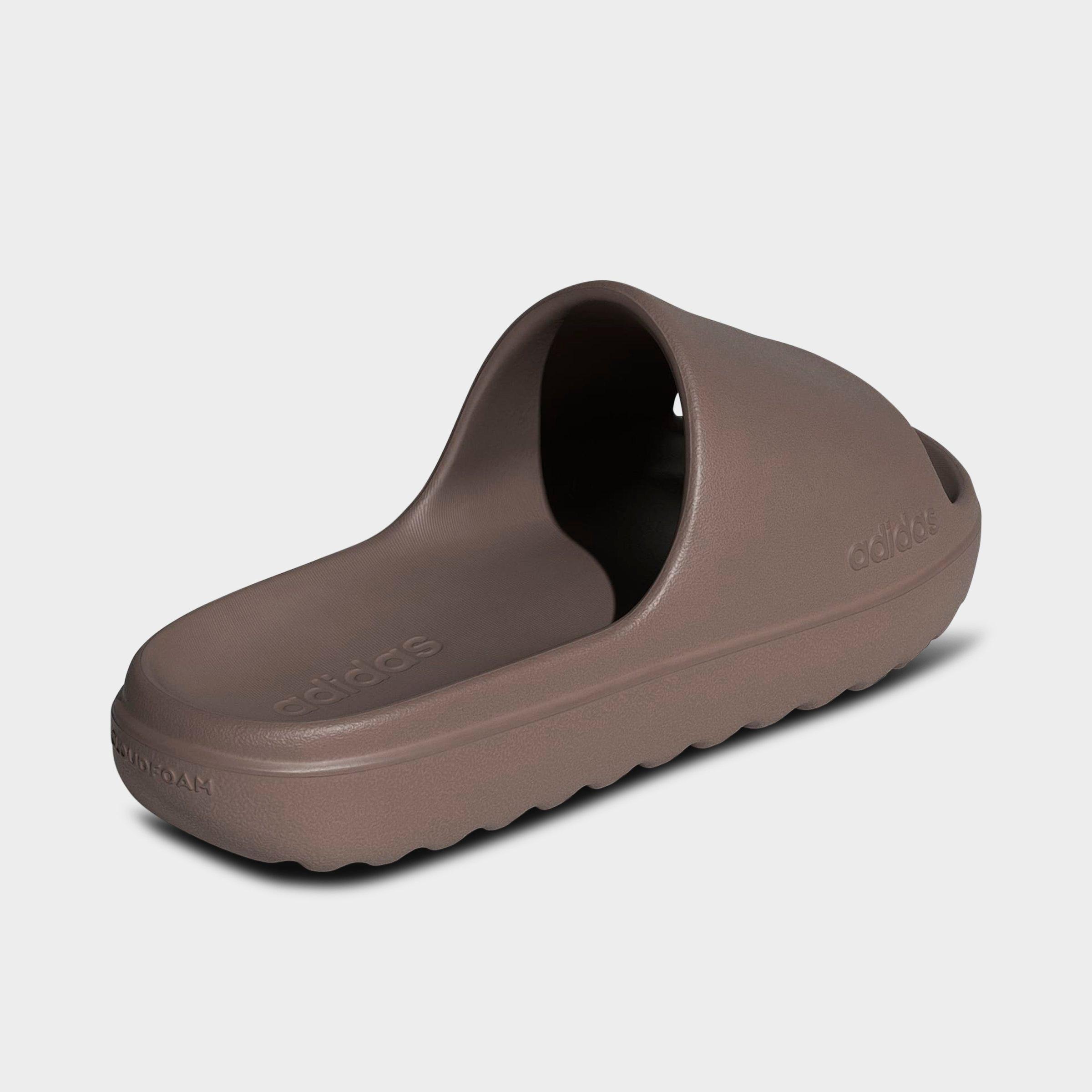 Men's adidas adilette Lumia Slide Sandals - Trace Brown/Trace Brown/Trace Brown - Back view