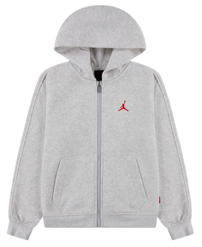 Jordan Boys' 8-20 Brooklyn Fleece Full-Zip Hoodie - Neutral Gray Heather