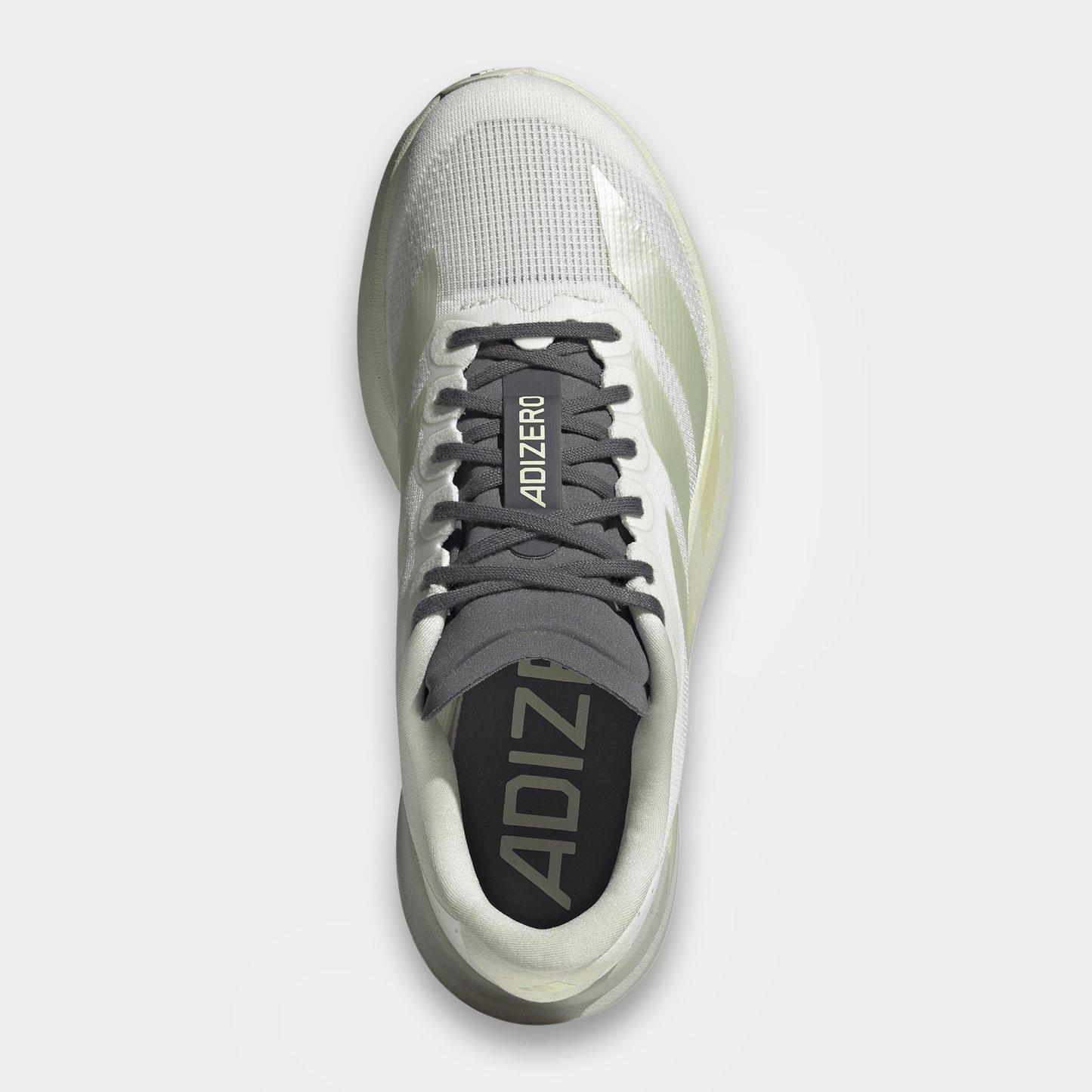 Women's adidas Adizero EVO SL Running Shoes - Part 1 - Off White/Ice Gold Metallic/Granite - Top view