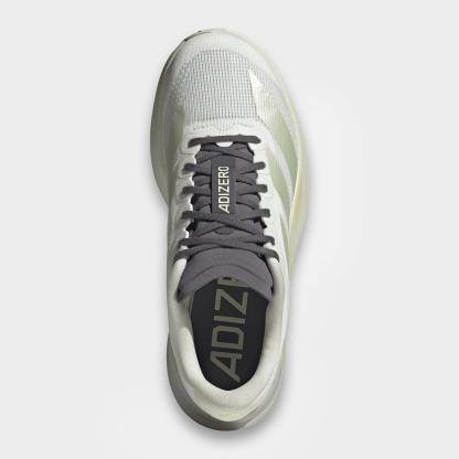 Women's adidas Adizero EVO SL Running Shoes - Part 1 - Off White/Ice Gold Metallic/Granite - Top view