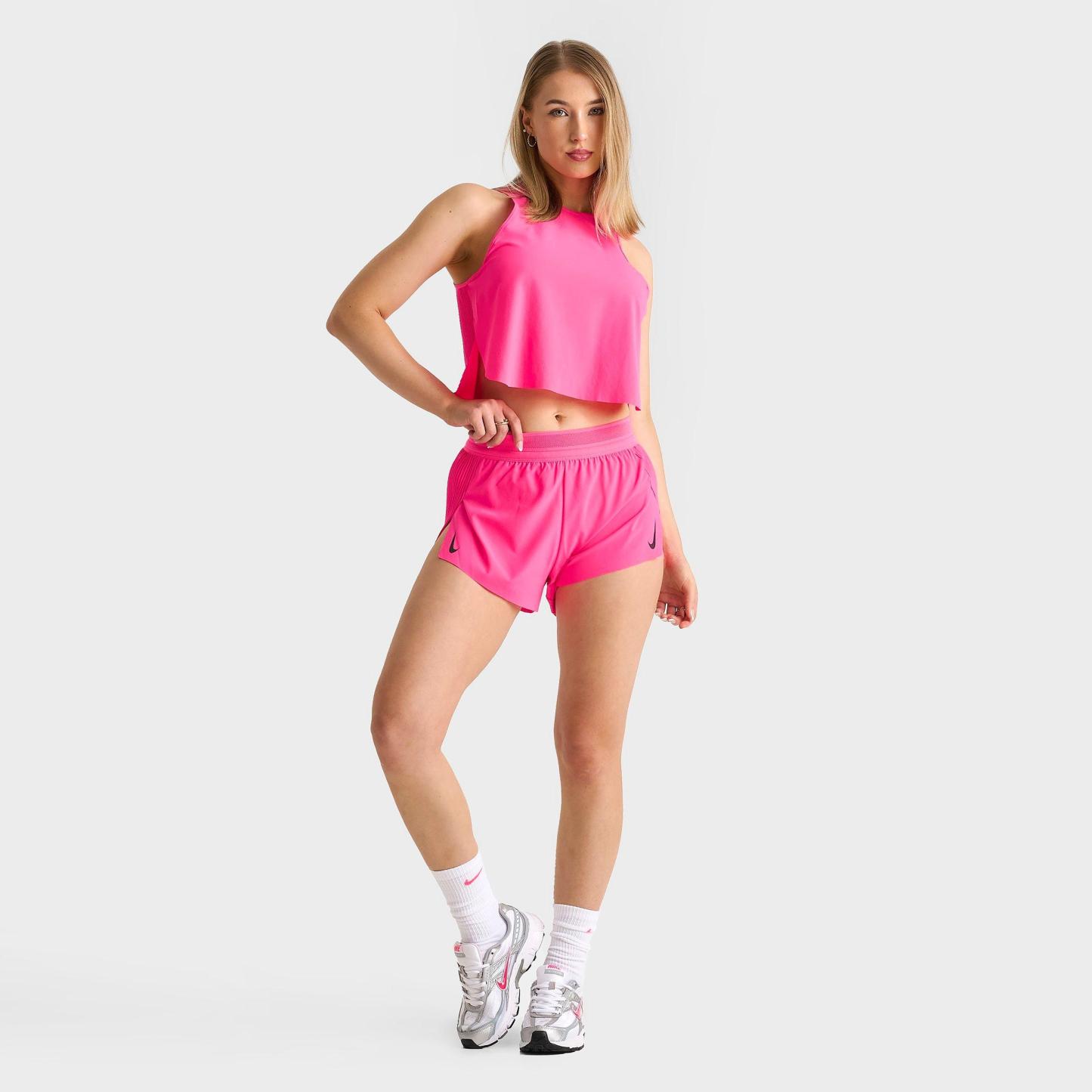 Women's Nithtke AeroSwift Dri-FIT ADV Mid-Rise 3 Inch Brief-Lined Shorts - Hyper Pink/Black