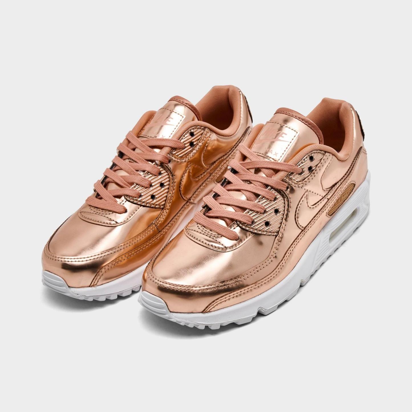 Women's Nike Air Max 90 SP Casual Shoes - Rose Gold/Rose Gold/Metallic Red Bronze