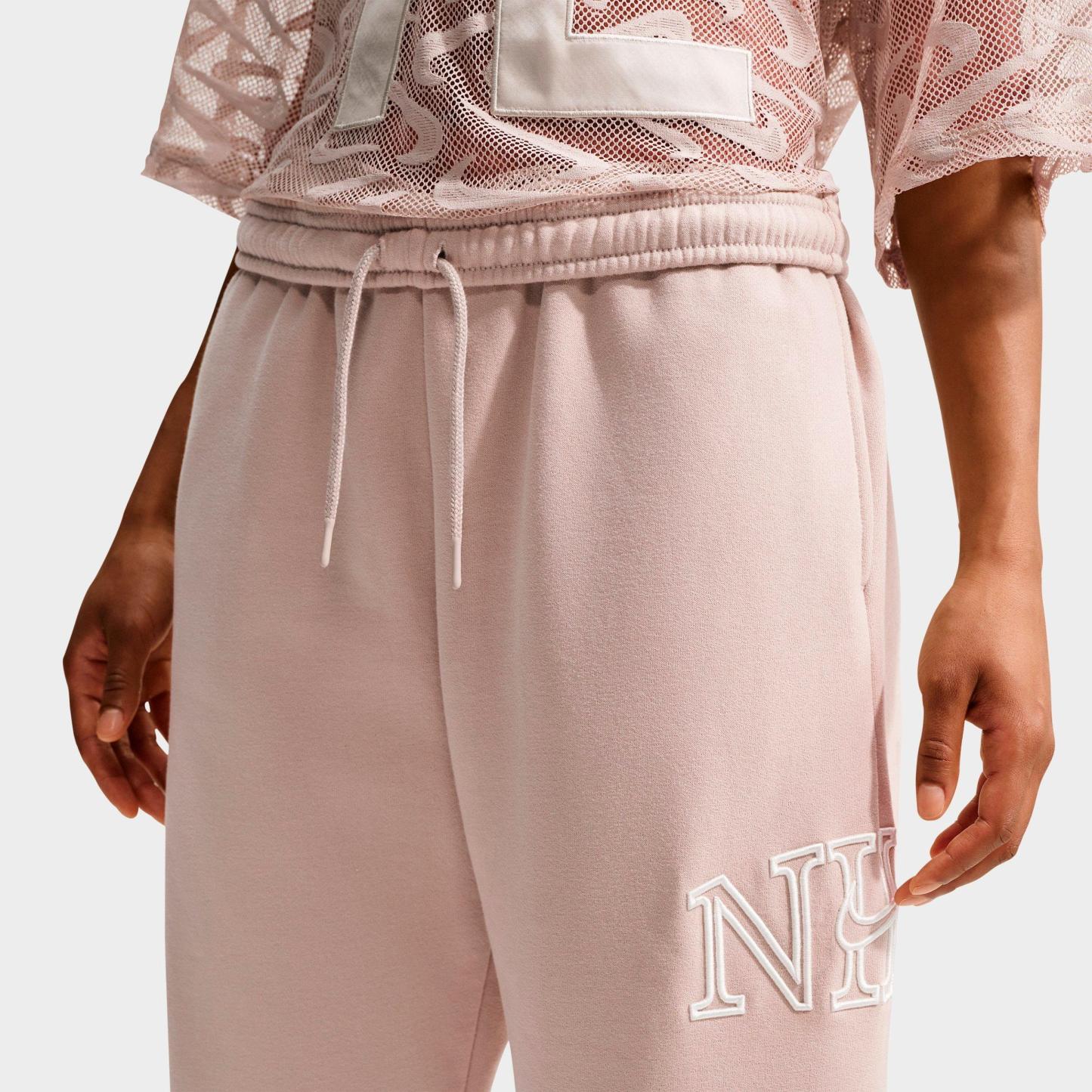 Women's Nithtke Studio Fleece Medium-Weight "Graphic Pack" Oversized Cuffed Logo Pants - Cream II/Sail