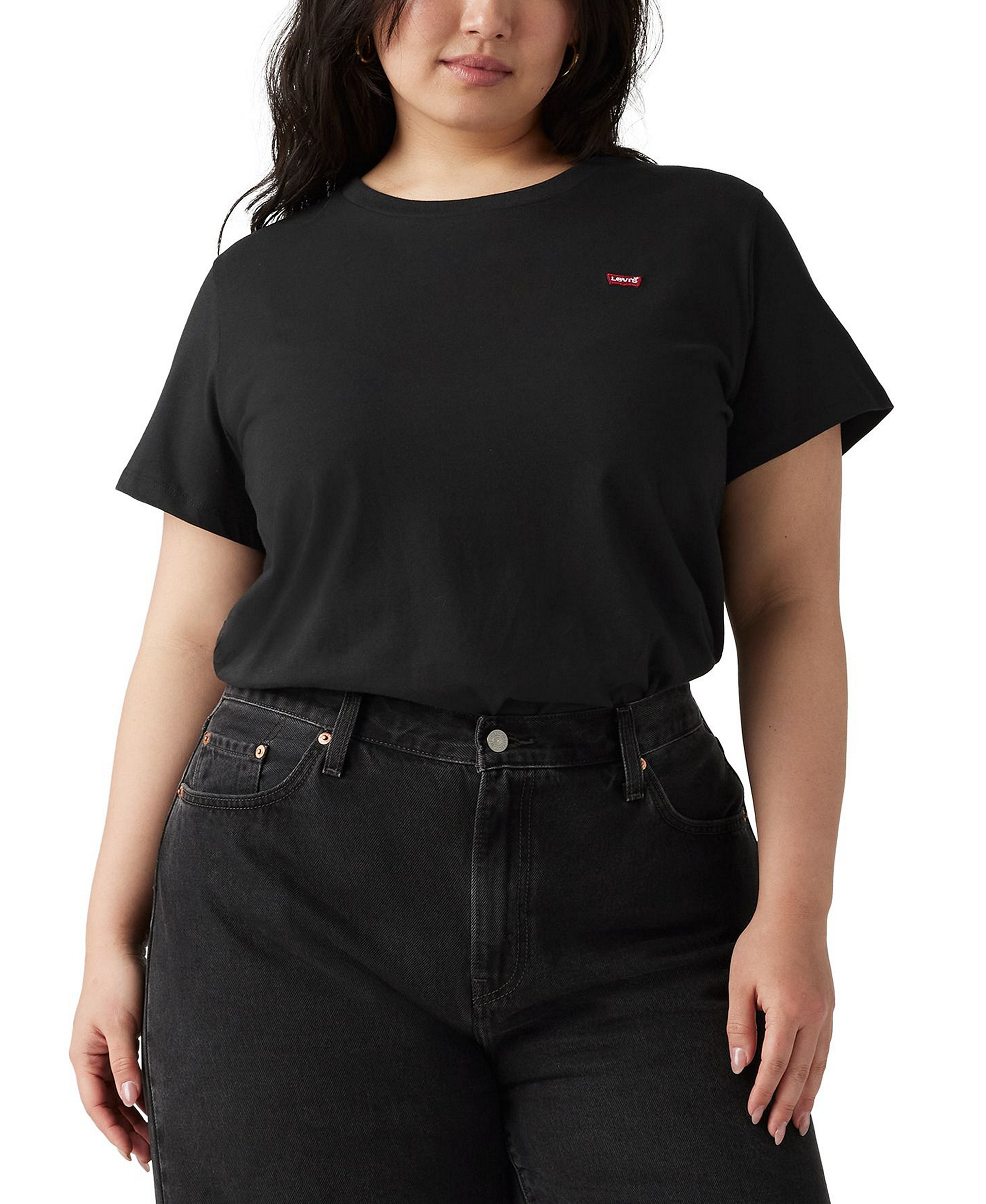 Levi's Women's The Perfect Crew Neck Cotton T-Shirt - Mineral Black