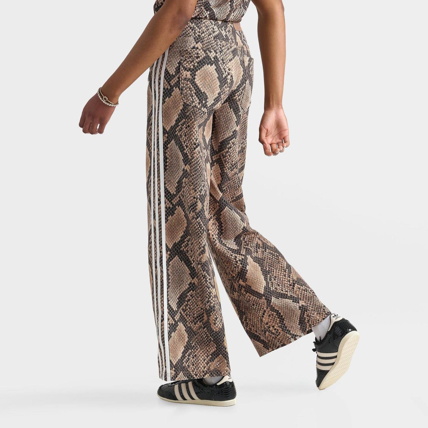Women's adidas Originals Snake Print Denim Loose Pants - Linen/Magic Beige - view 4