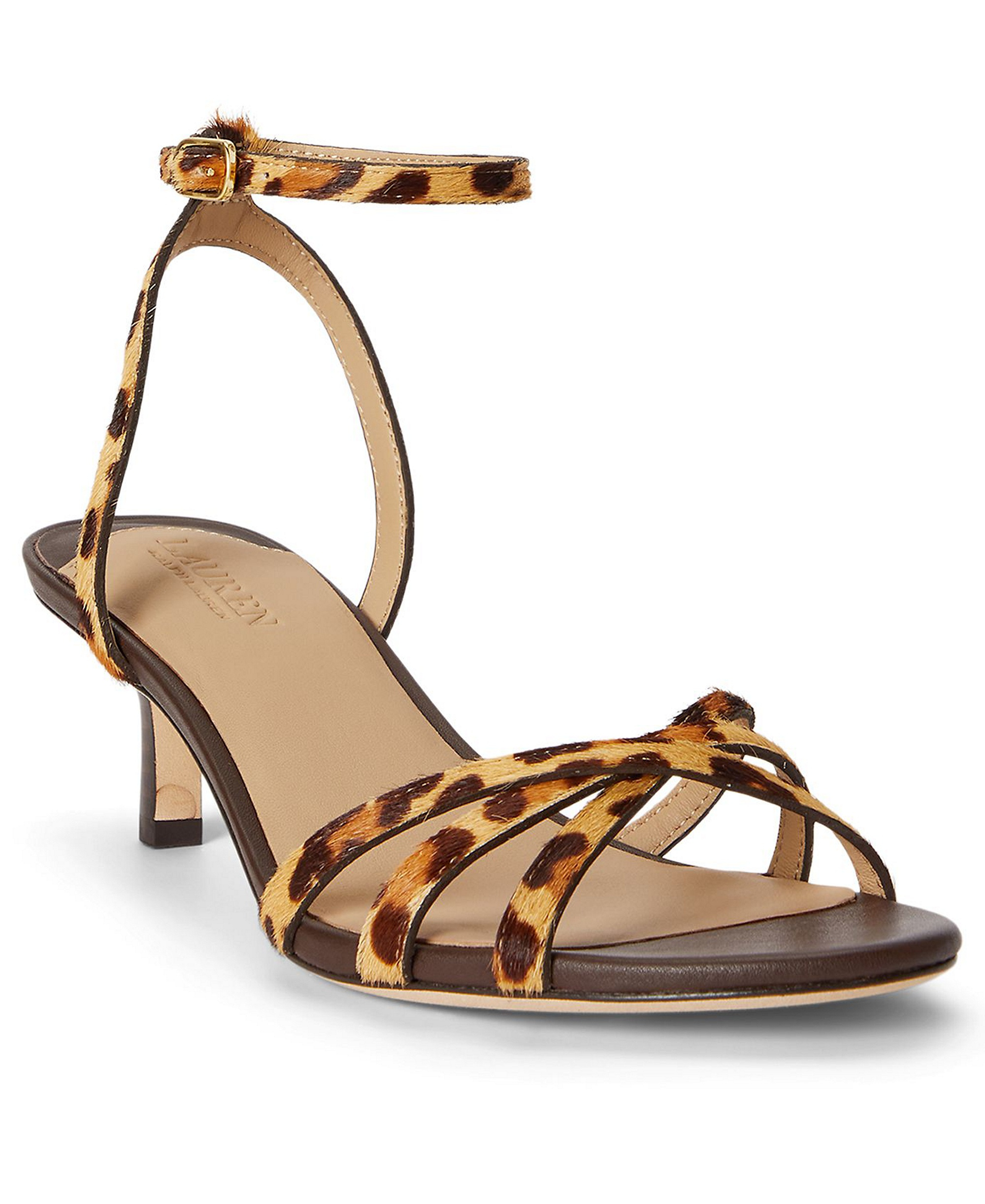 Lauren Ralph Lauren Women's Kendyl Kitten Heel Sandals - Modern Leopard Haircalf