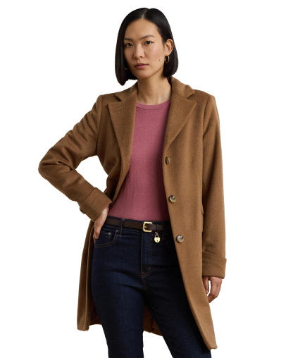 Lauren Ralph Lauren Petite Single-Breasted Wool-Blend Walker Coat, Created for Macy's - New Vicuna