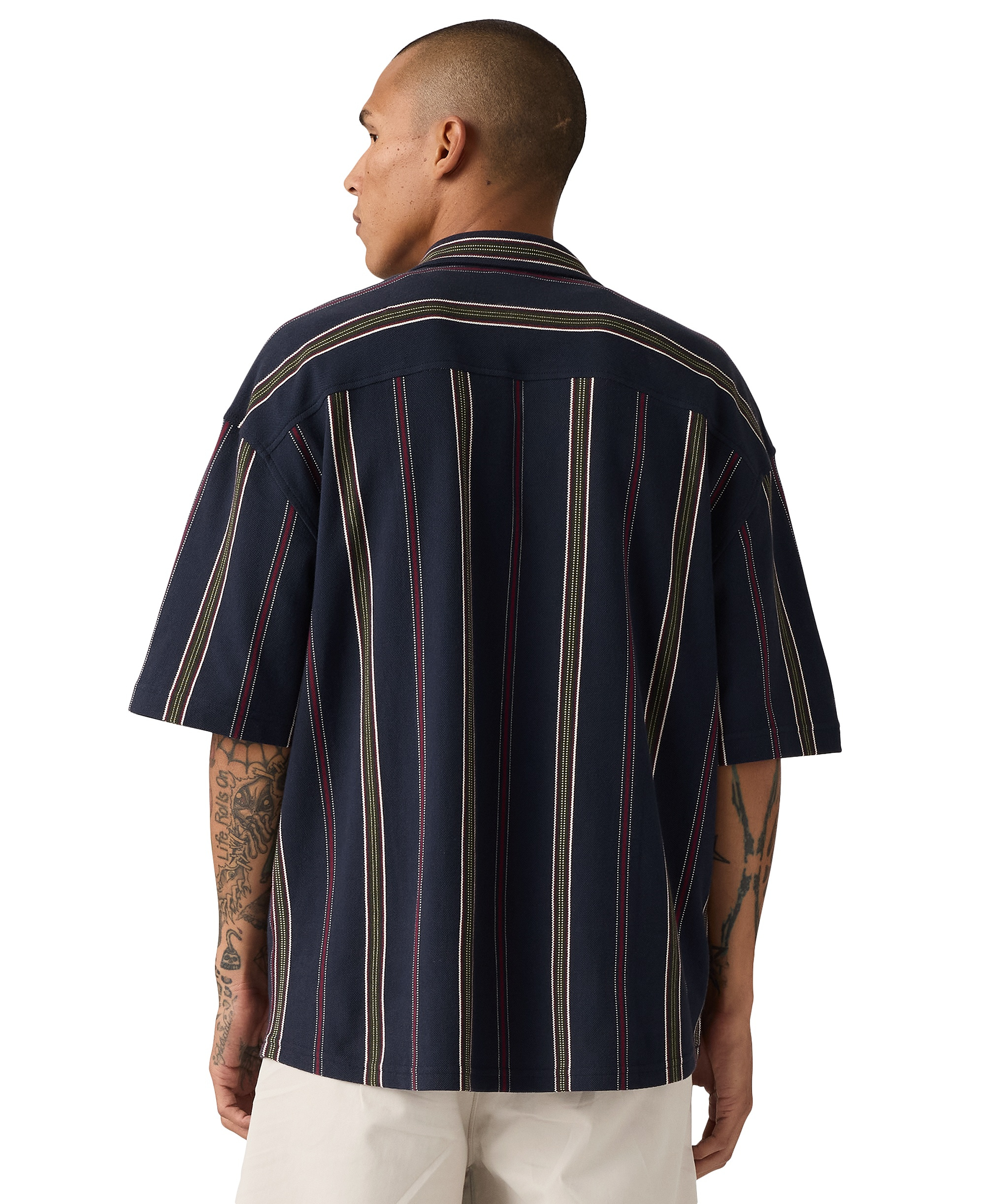 Levi's Men's Dawson Pique Stripe Shirt - Navy