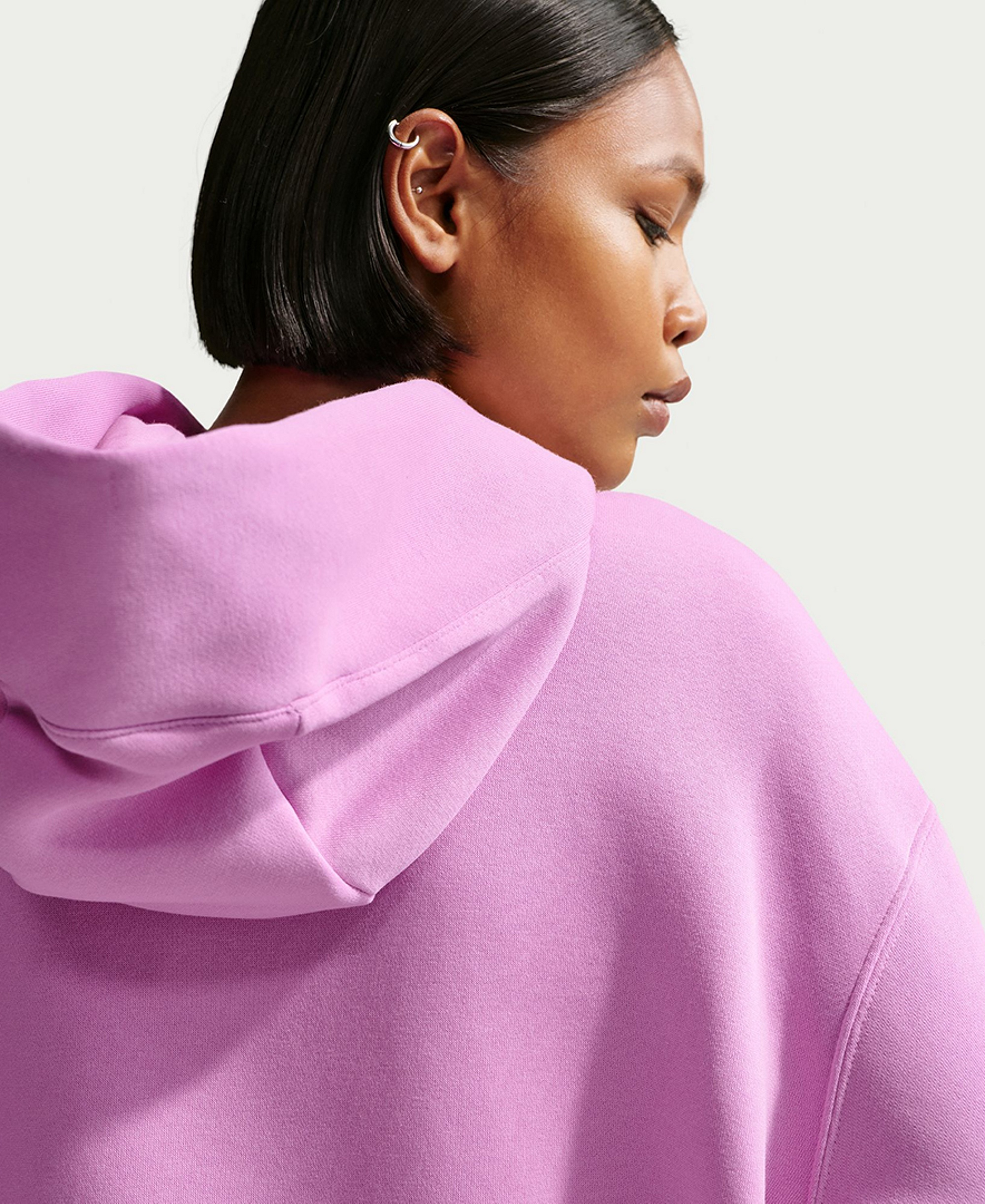 Nike Women's Sportswear Phoenix Fleece Oversized Logo Hoodie - Lt Magenta/pink Foam