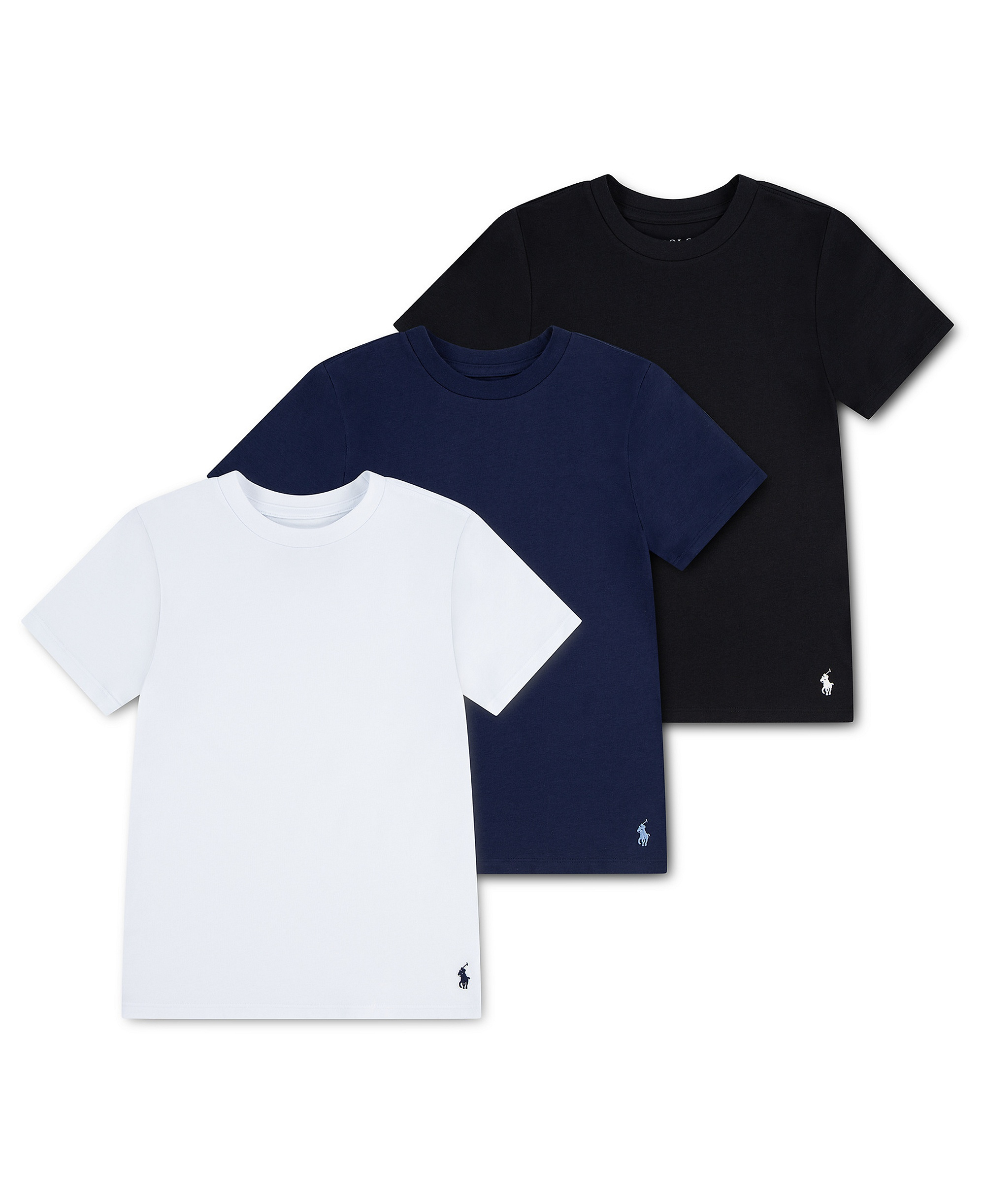 Polo Ralph Lauren Boys' 8-20 Crewneck Undershirts, 3-Pack - Polo Black