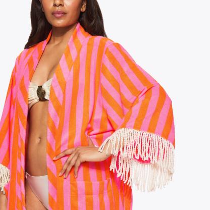 Kurt Geiger London Kurt's Cabana Terry Kaftan - Pink - view 3