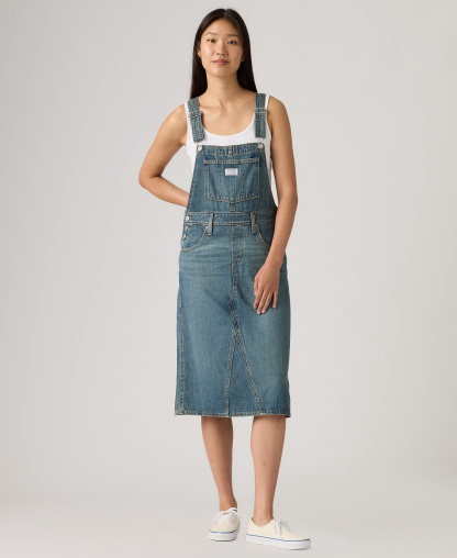 Levi's Women's Decon Relaxed-Fit Sleeveless Skirtall Dress - About Last Week Skirtall